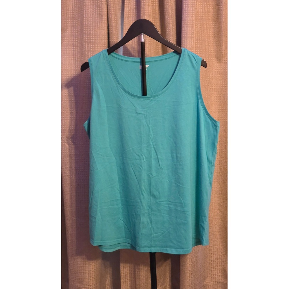 Lands End Scoop Neck Tank Top Women's Size XL (18) Green